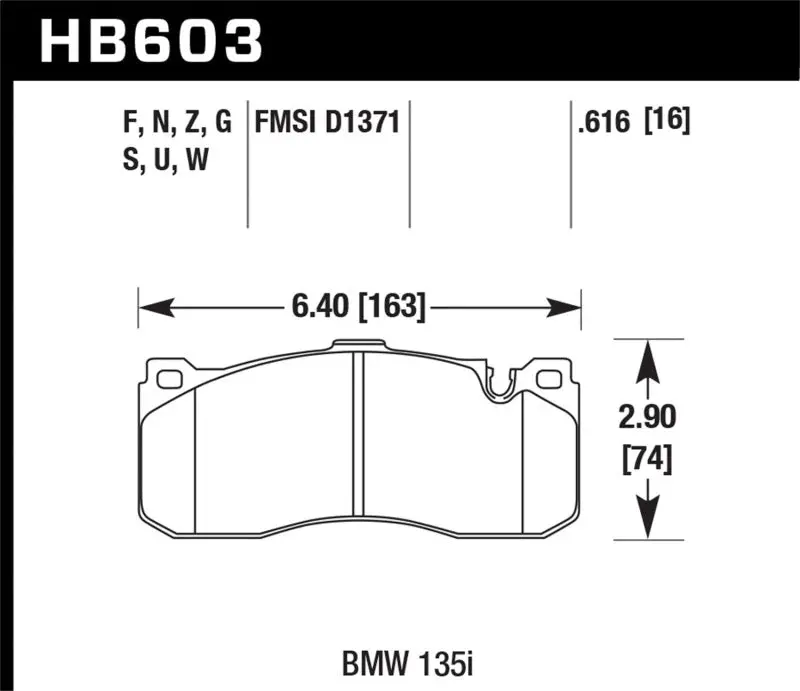 Hawk Bmw 135I Dtc-60 Race Front Brake Pads 1