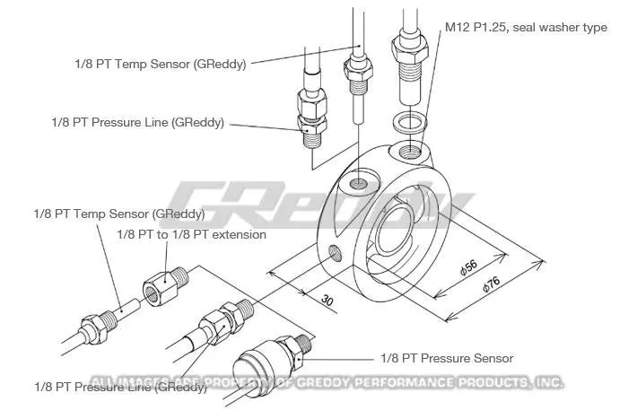 Greddy Universal Oil Filter Block Adapter 1