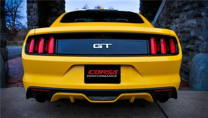 Corsa 2015-2017 Ford Mustang Gt Fastback 5.0 3In Xtreme Cat Back Exhaust W/ Dual Black 4.5In Tips 1