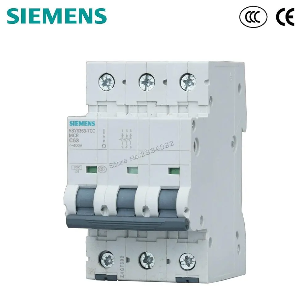 3P C63 Mini Circuit Breaker Mcb 5Sy6363-7Cc 3P 400V 63A Siemens 1