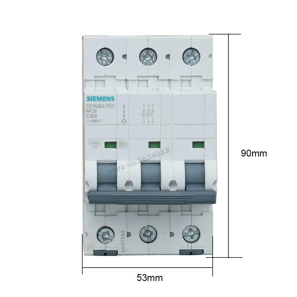 3P C63 Mini Circuit Breaker Mcb 5Sy6363-7Cc 3P 400V 63A Siemens 2