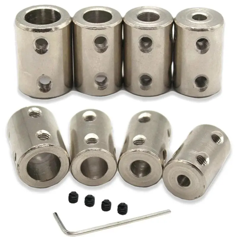 3Pcs 4Mm/5Mm/6Mm/8Mm/10Mm Rigid Shaft Coupling Coupler Motor Connector Sleeve #45 Steel 1