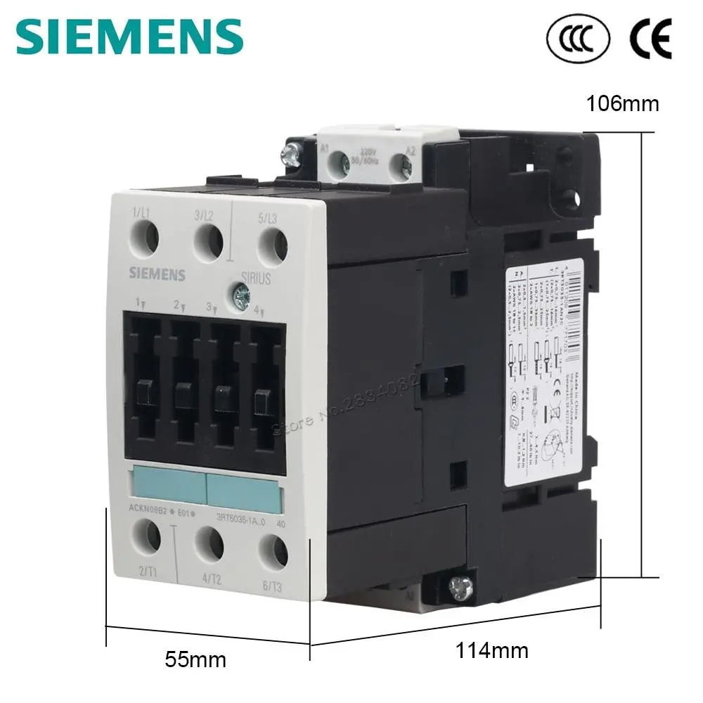 40A Ac Contactor 220V 50/60Hz Coil Voltage Ac 380V 3P 3No Contactor 3Rt5035-1An20 Siemens 1