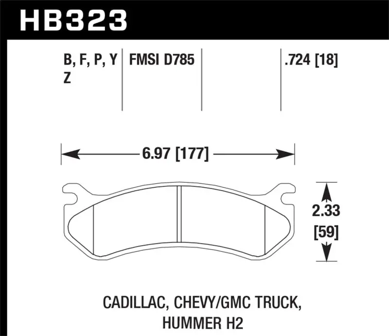 Hawk Chevy / Gmc Truck / Hummer Lts Street Rear Brake Pads 1