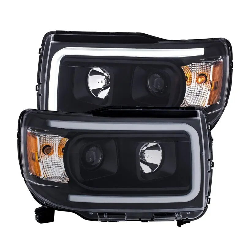 Anzo 2015+ Gmc Canyon Projector Headlights W/ Plank Style Design Black W/ Amber 2