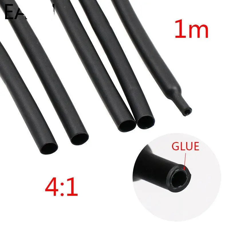 4/6/8/12/16/18/20/24/32/40/52Mm 4:1 Ratio Heat Shrink Tube With Glue Dual Wall Adhesive Lined Tubing Sleeve Wrap Wire Cable Kit 1