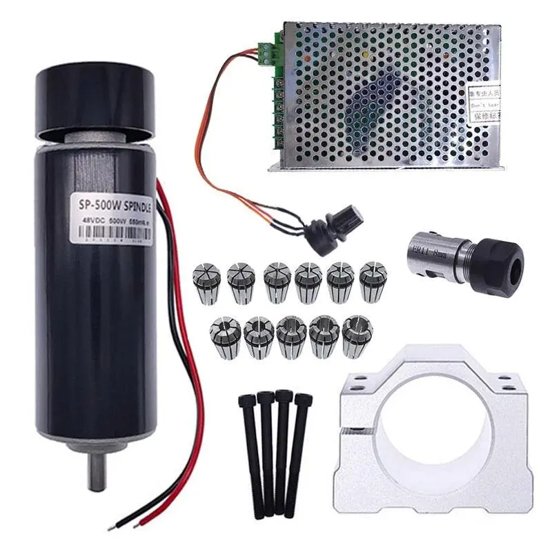 48V 500W Dc Spindle Set 0~60V Adjustable Speed Governor Power Supply 220Vac 1