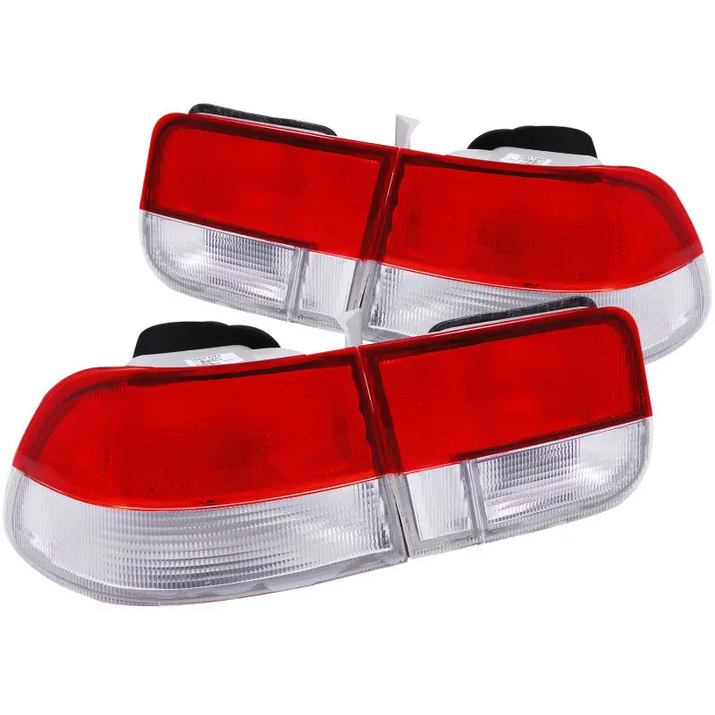 Anzo 1996-2000 Honda Civic Taillights Red/Clear - Oem 4Pc 2