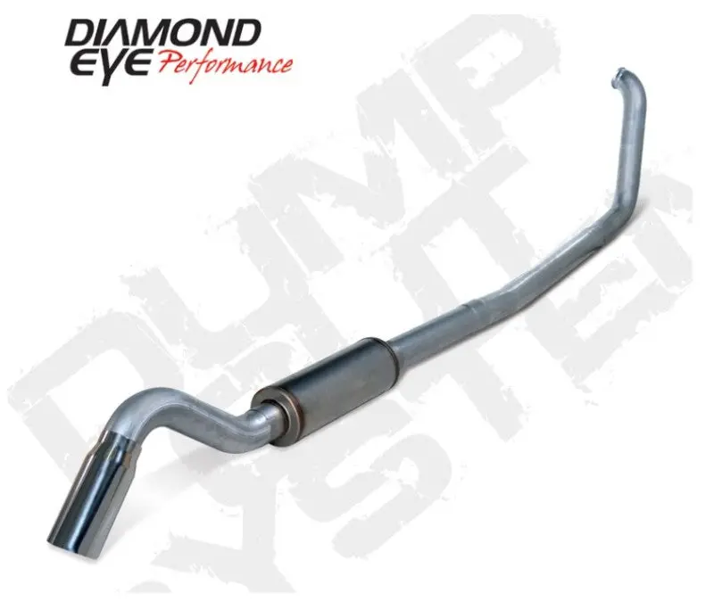 Diamond Eye Kit 4In Turbo Back Sgl Ss: Turn Down 00-03 Ford 7.3L F250/F350 1