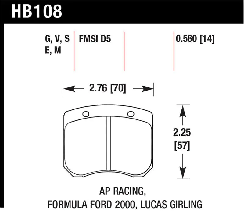 Hawk Ap Racing 14Mm Blue 9012 Race Brake Pads 2