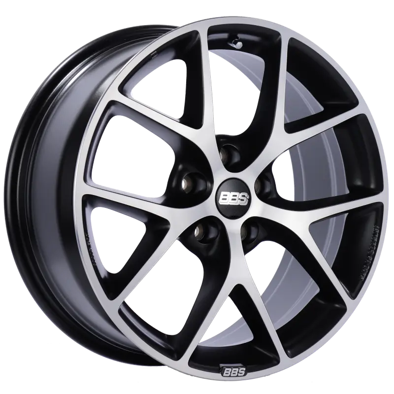 Bbs Sr 19X8.5 5X112 Et46 Satin Black Diamond Cut Face Wheel -82Mm Pfs/Clip Required 1