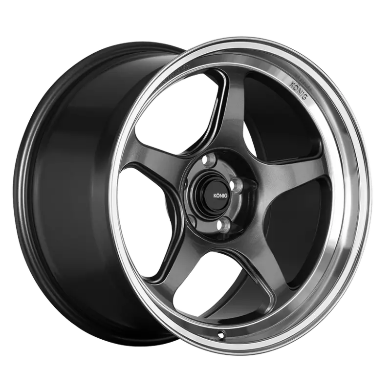 Konig Hyperspec 17X8 4X100 Et40 Anthracite Metallic Wheel W/ Mirror Machined Lip (Knurled Bead) 1