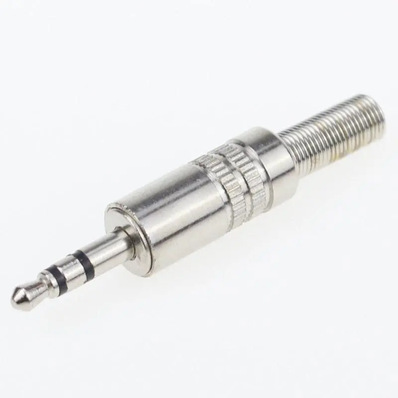 5 Pcs 3.5Mm 3-Pole Stereo Metal Plug Connector 3.5 Plug &Amp; Jack Adapter With Soldering Wire Terminals 3.5Mm Stereo Plug 2