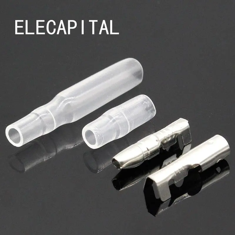 50 Sets 4Mm Bullet Crimp Terminal Wire Connectors Male Female Socket W/ Sheath 1