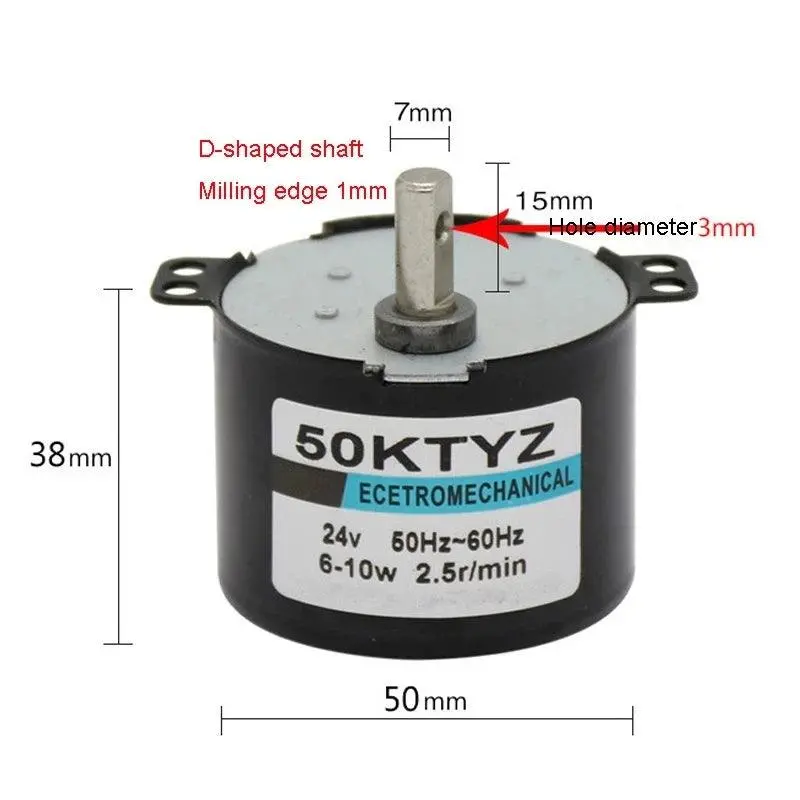 50Ktyz Permanent Magnet Synchronous Motor 6W With Fixed Bracket Ac 12V 24V 110V 220V Geared Speed 1Rpm To 60Rpm Reversed Cw Ccw 3