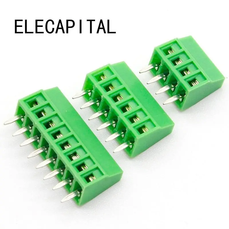 50Pcs 2.54Mm Pcb Universal Screw Terminal Blocks Connector 2/3/4/5/6/7/8/9/10-12 Pin/Poles Kf120 Straight Pin Copper 1