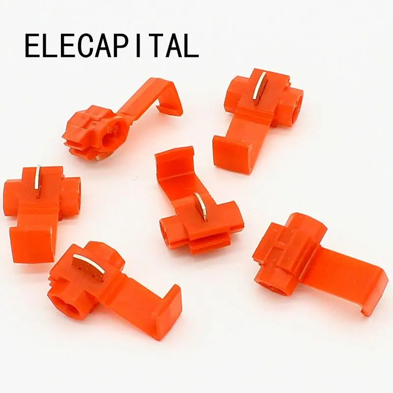 50Pcs Scotch Lock Wire Electrical Cable Connectors Quick Splice Terminals Crimp 1
