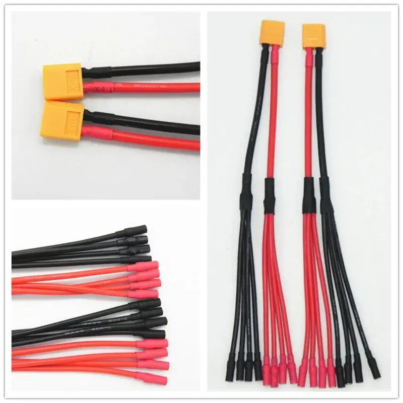 50Pcs/Lot Xt60 Female Connector To 4 Or 6* 3.5Mm Banana Female Parallel Charger Cable Extension Y Splitter Dz0132 1