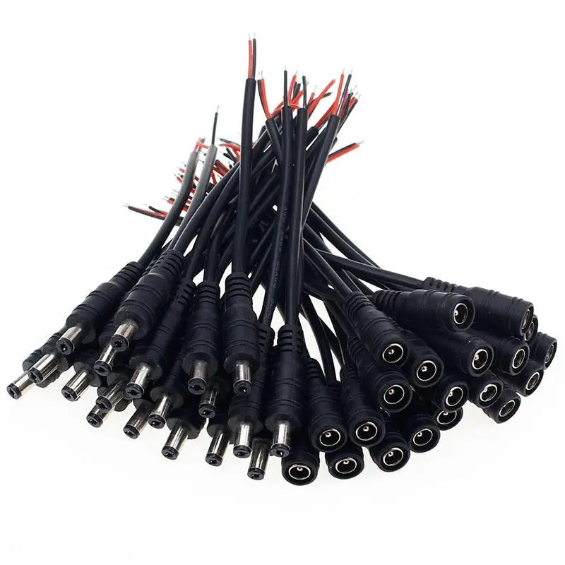 5/10Pcs 5.5X2.1 Plug Dc Male Or Female Cable Wire Connector For 3528 5050 Led Strip Light 1