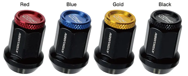 Project Kics Kyokugen Lug Nut Set (20) 12X1.50 Black Aluminum W/Gold Cap 1