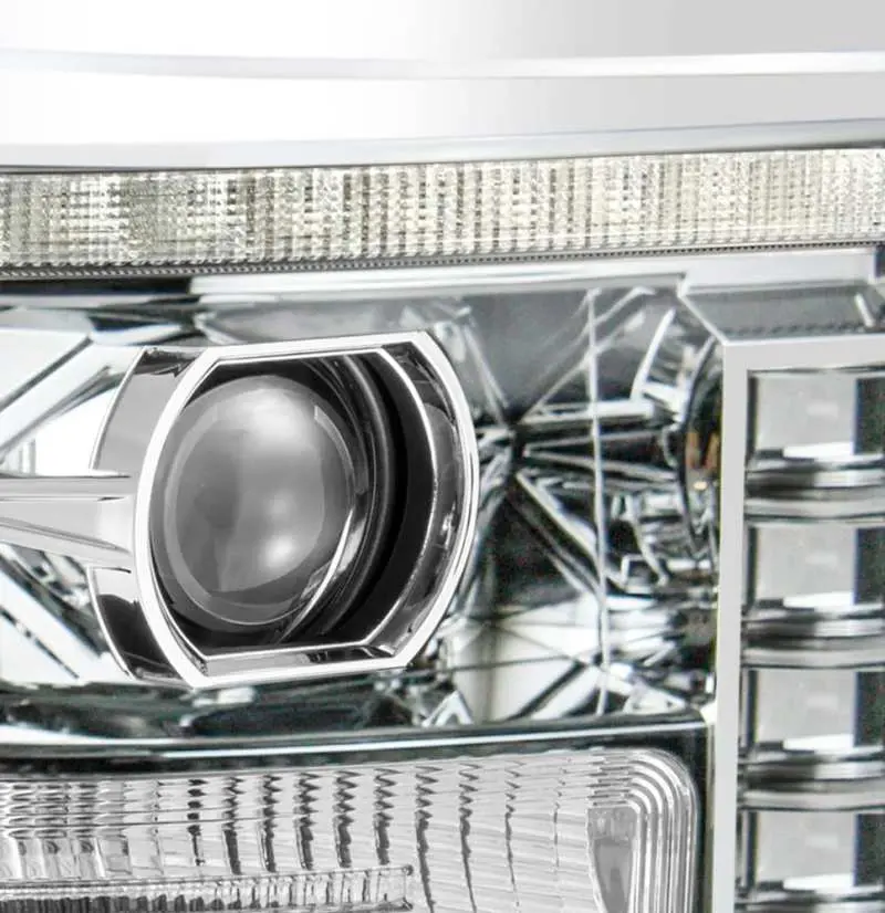 Alpharex 11-16 Ford F-250 Sd Pro-Series Projector Headlights Plank Style Design Chrome W/Seq Signal 2