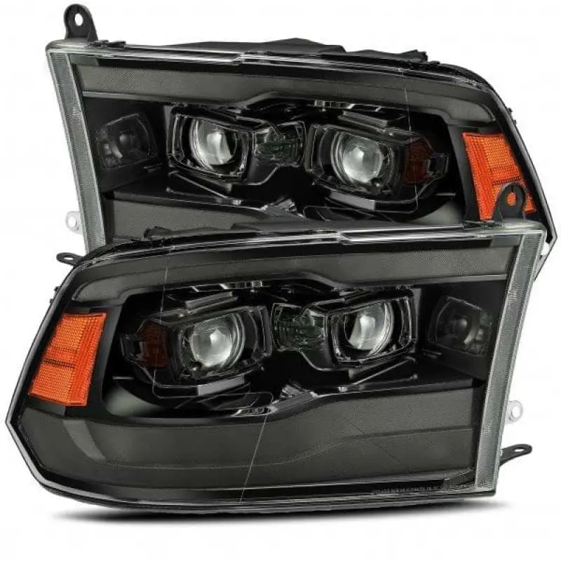 Alpharex 09-18 Dodge Ram 1500 Pro-Series Projector Headlights Plank Style Alpha Blk W/Seq Signal/Drl 1