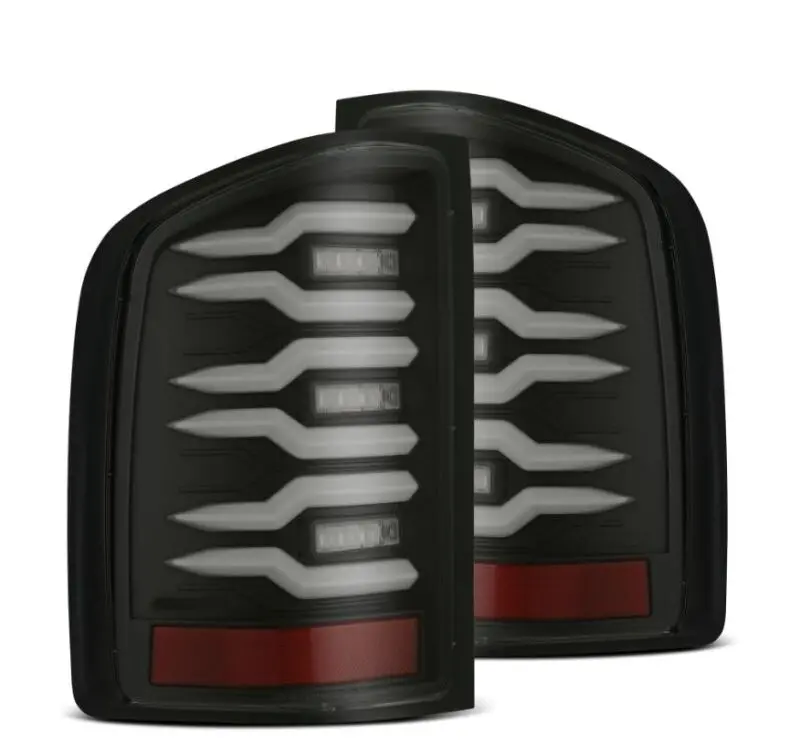 Alpharex 07-14 Chevrolet Silverado 1500/2500Hd/3500Hd Luxx-Series Led Tail Lights Blk W/Smoked Lens 1