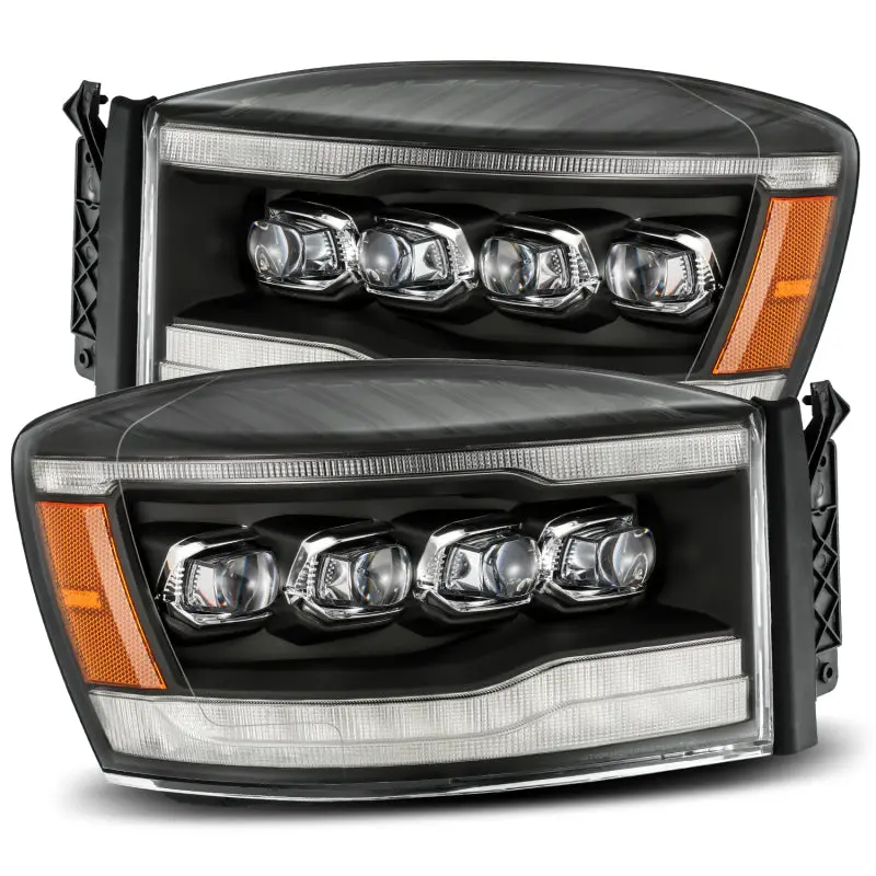 Alpharex 06-08 Dodge Ram 1500Hd Nova Led Projheadlights Plank Style Blk W/Seq Signal/Drl/Amber Led 2
