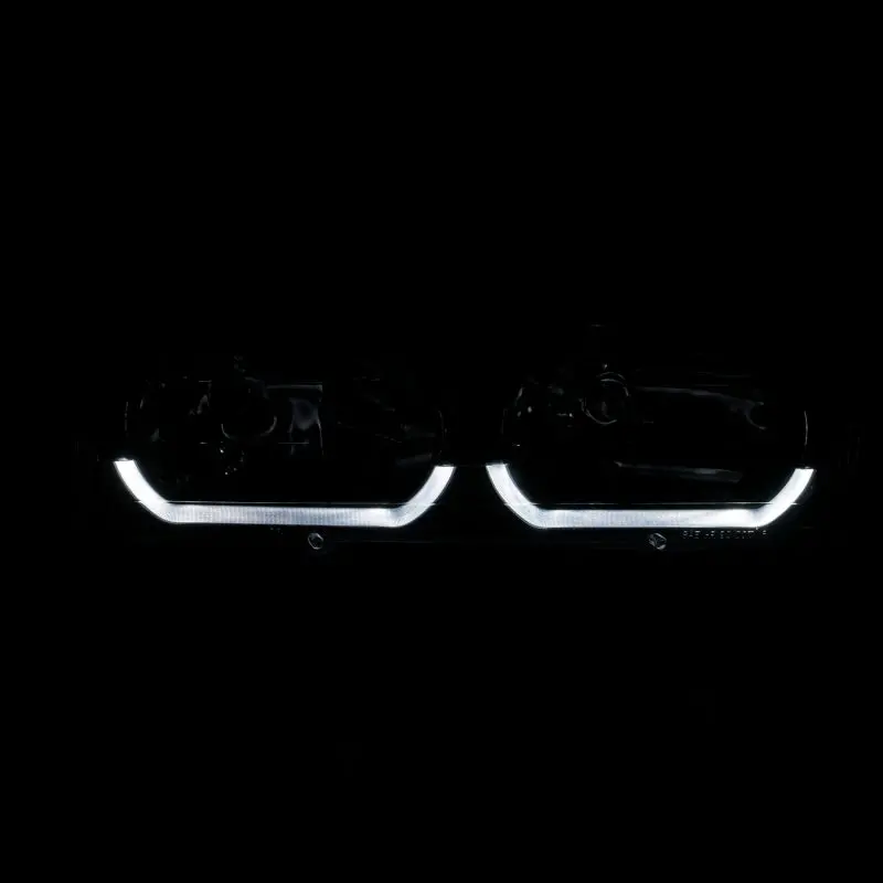 Anzo 1988-1998 Chevrolet C1500 Crystal Headlights Black W/ Low - Brow 2