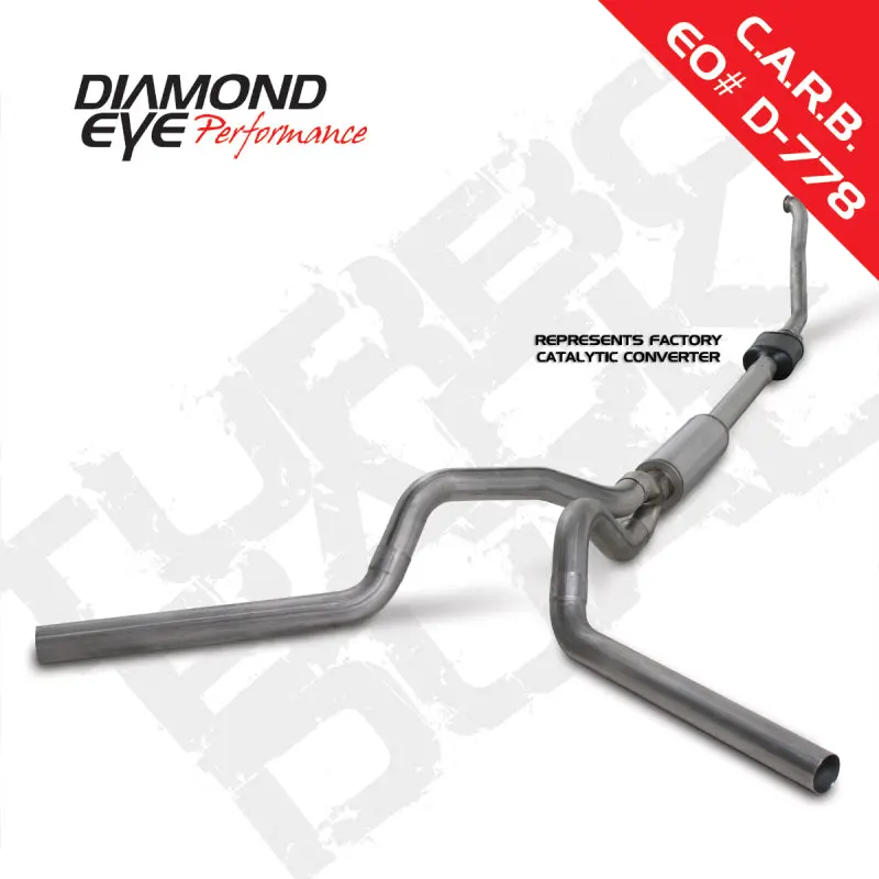 Diamond Eye Kit 4In Turbo Back Dual Ss: 94-97 Ford 7.3L F250/F350 Pwrstroke Nfs W/ Carb Equiv Stds 2