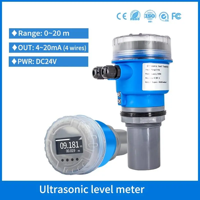 5M 10M 20M 4-20Ma Ultrasonic Level Meter No Contact Sanitary Olive Oil Tank Ultrasonic Level Sensor For Grain Solids Silo 1