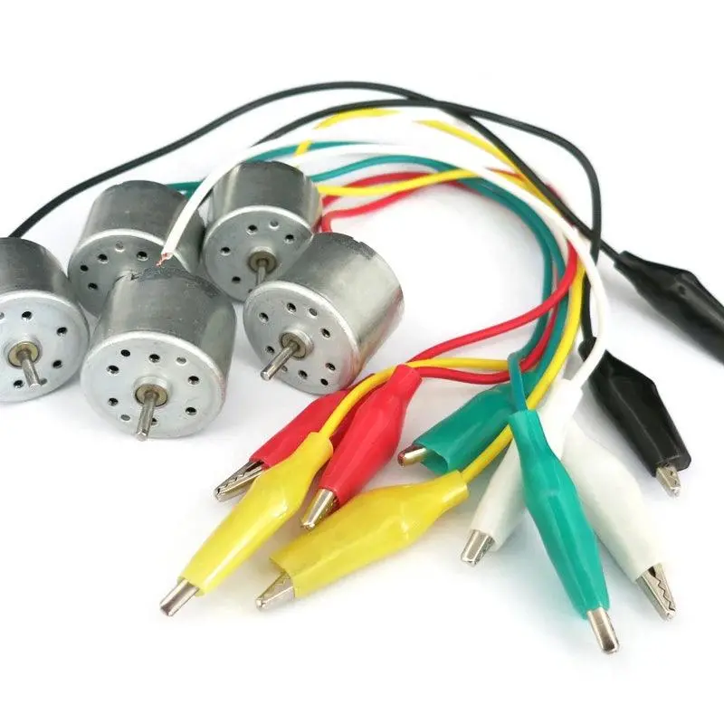 5Pcs Alligator Clip Line Solar Motor 310 High Speed Dc 3V 6V 4000Rpm 7000Rpm Electric Dc1.5V-6V Diy Engine Toys Fan Boat Car 1