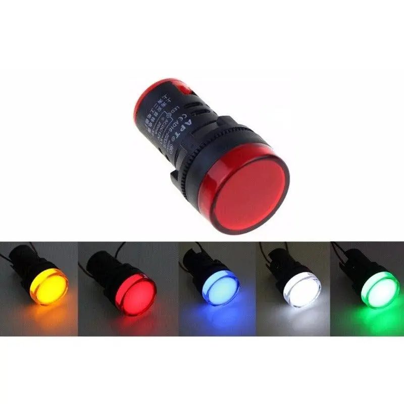 5Pcs Indicator Ad16-22Ds 12V 24V 110V 220V|  Red/Green/Huang/Blue/White Indicator Lights 1
