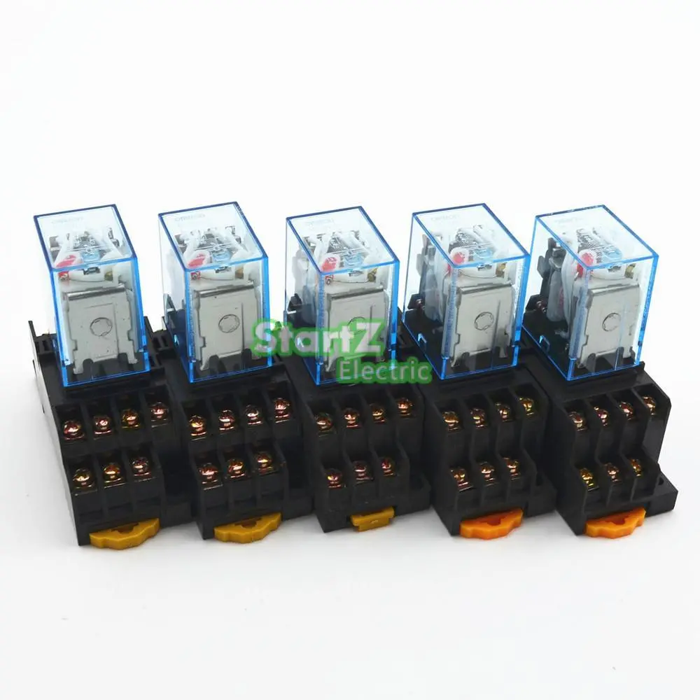 5Pcs/Lot Relay  My4nj  Dc12v Small Relay 5A 14Pin With Socket Base 1