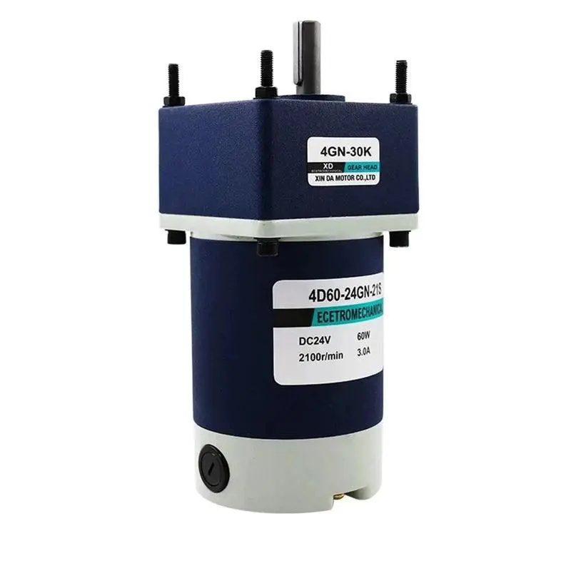 60W Dc Gear Motor 12V 24V High Torque 100Kg Reducer Speed 10Rpm -600Rpm Permanent Magnet Gearbox Motor Long Life Low Noise 12 V 1
