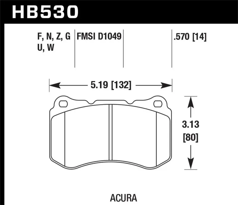 Hawk 07-08 Acura Tl Type S Dtc-60 Race Front Brake Pads 1