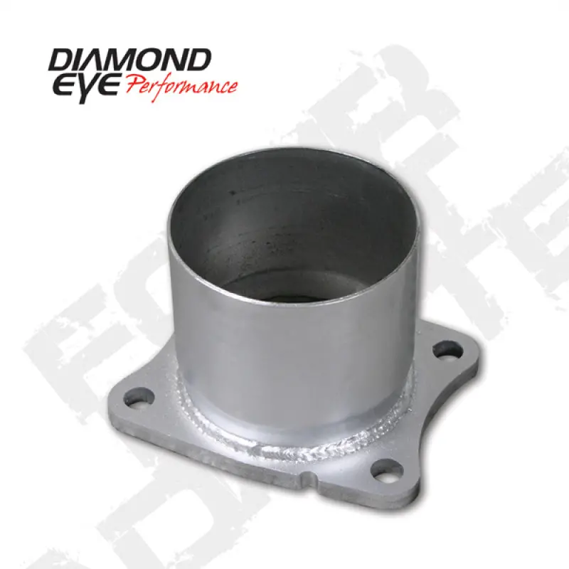 Diamond Eye Adapter 4-Bolt Flange 4In Inner Dia Clamp-On Al: 01-05 Chevy/Gmc 6.6L 2500/3500 Chv-Fba 1