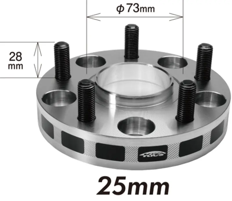 Project Kics 25Mm Thick 12X1.25 56Mm Hub 5X100 Wide Tread Spacers 1