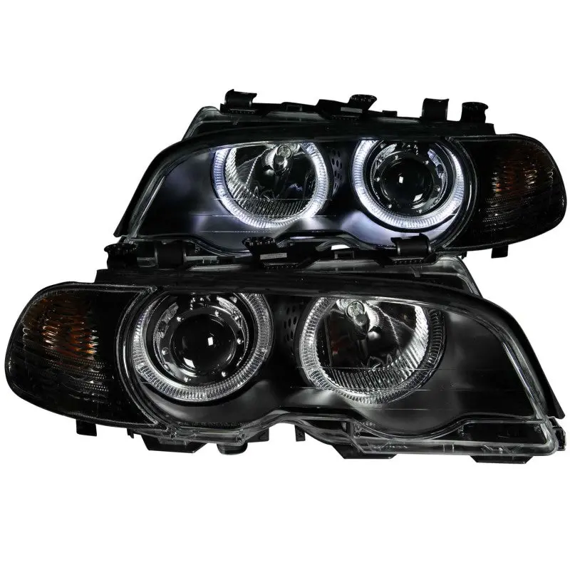 Anzo 2000-2003 Bmw 3 Series E46 Projector Headlights W/ Halo Black 2