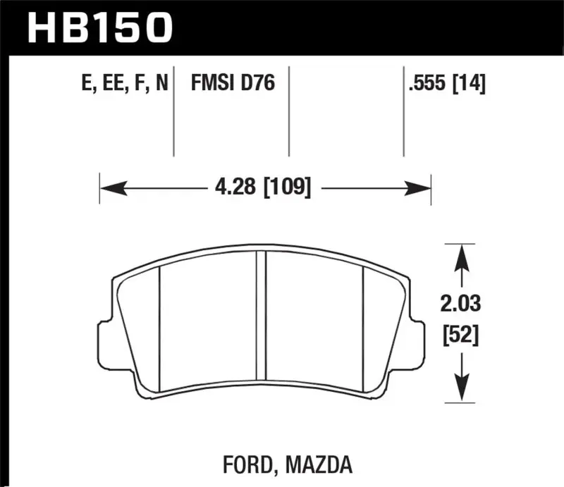 Hawk 79-84 Mazda B2000 / 70-74 Rx-2 / 74-78 Rx-4 / 79-85 Rx-7 Blue 9012 Front Race Brake Pads 1