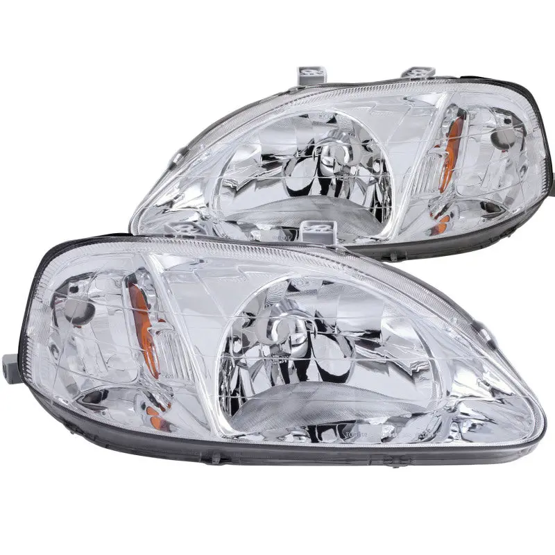 Anzo 1999-2000 Honda Civic Crystal Headlights Chrome 1