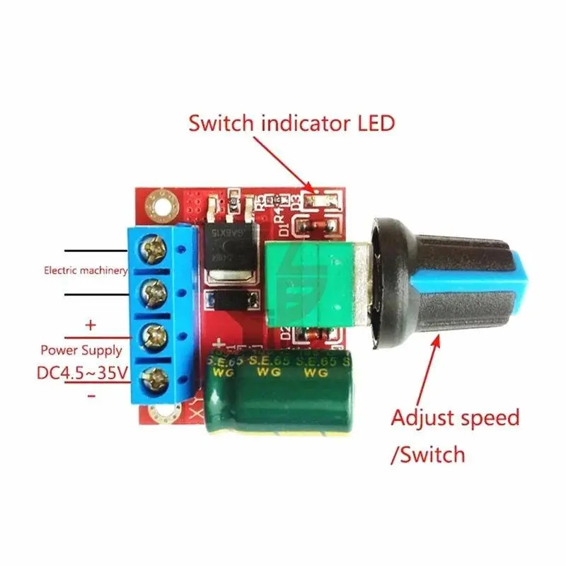6V 12V 18V 24V Dc Motor Controller Pwm Speed Electric Dc4.5V-35V 5A 90W Adjustable Control Governor Switch Drive Module 1