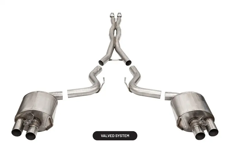 Corsa 2015-2020 Ford Mustang Gt350/R 5.2L V8 Dual Rear Cat-Back- Stainless Dual Rear Exit 1