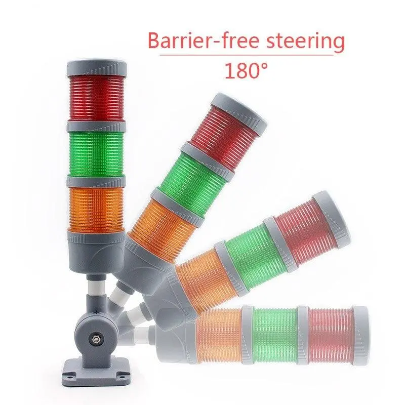 70Mm Industrial Multi-Layer Led Signal Tower Stack Warn Alarm Caution Lamp Light Indicator Machinery Buzzer Flashing Bendable 6