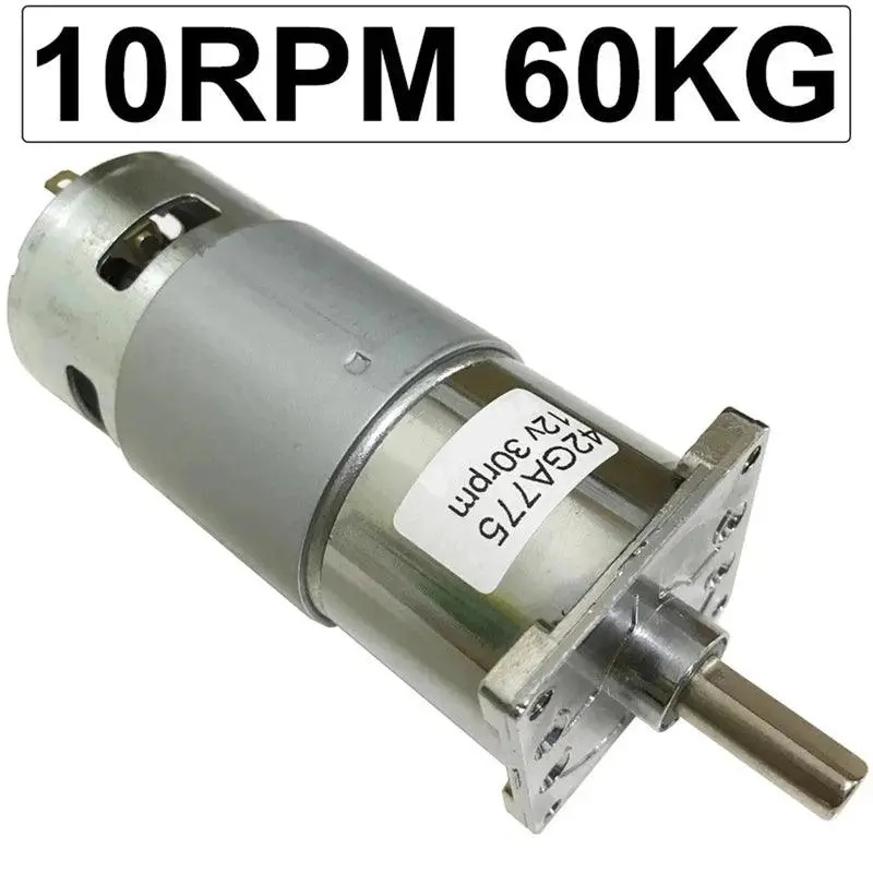 775 Gear Motor 12V 24V Dc Reducer Speed Motor 10-600Rpm Pwm High Torque 25W 60Kgf.Cm 1
