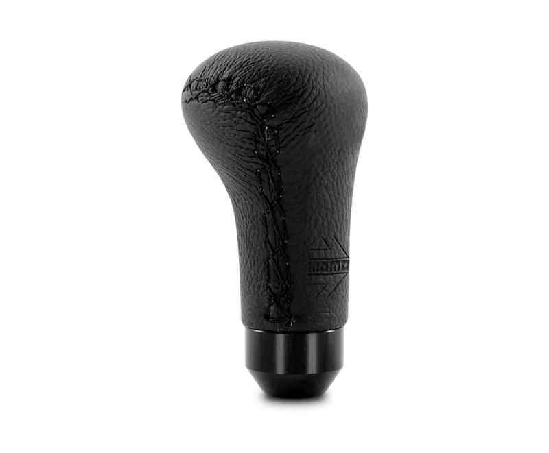 Momo Anatomico Shift Knob - Black Leather, Black Stitching 1