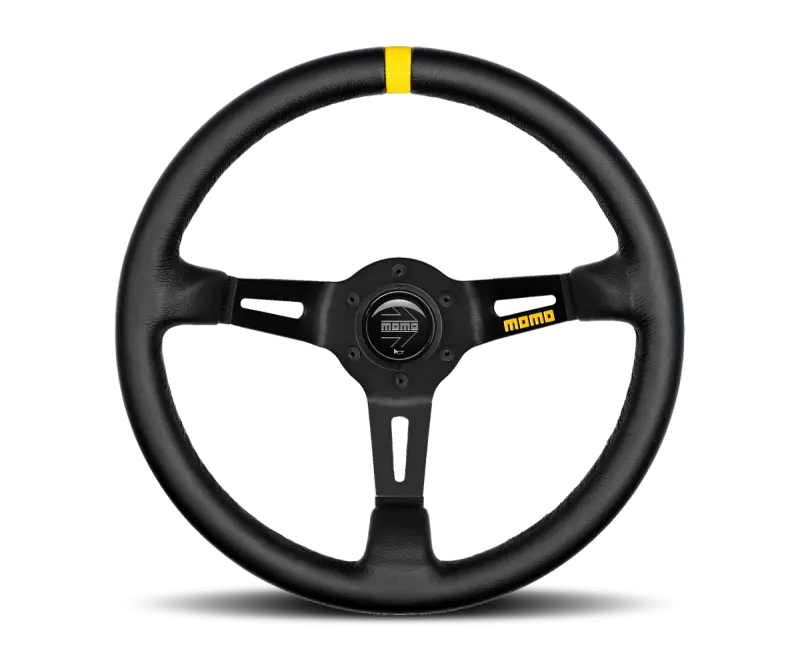 Momo Mod08 Steering Wheel 350 Mm -  Black Leather/Black Spokes/1 Stripe 1