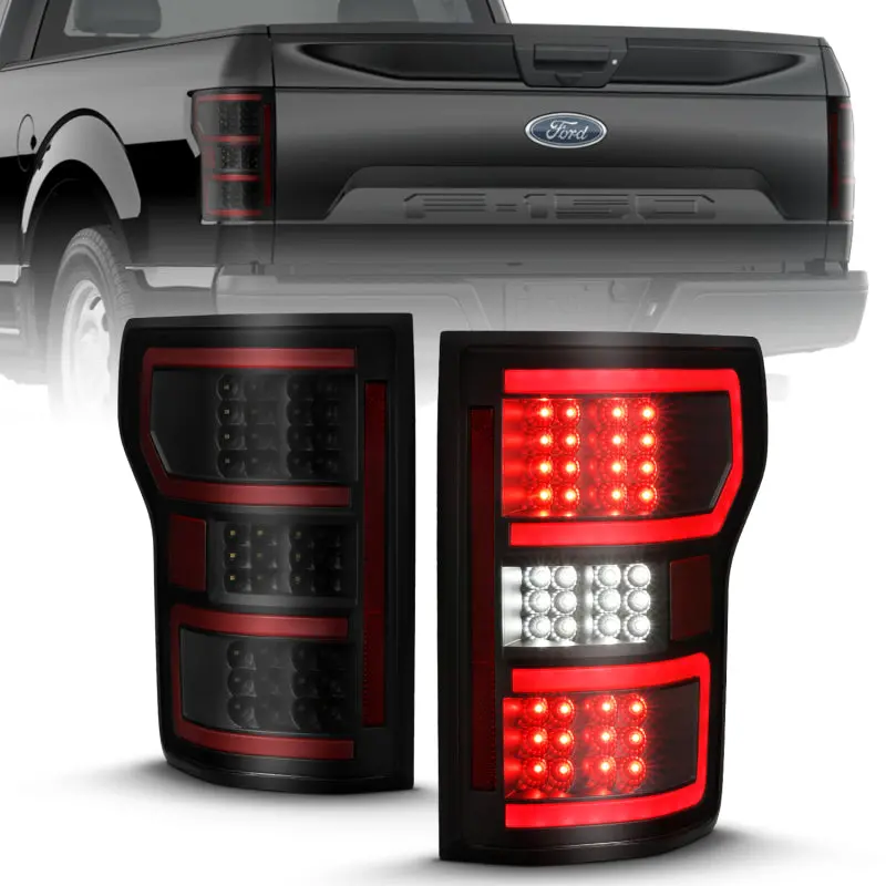 Anzo 18-19 Ford F-150 Led Taillight Black Housing Clear Lens Red Light Bar W/Sequential 1