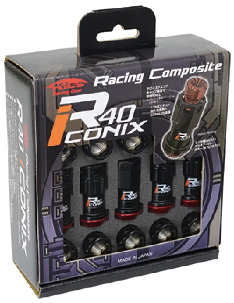 Project Kics 12X1.25 R40 Iconix Lug Nuts W/O Cap 16+4 Black 1