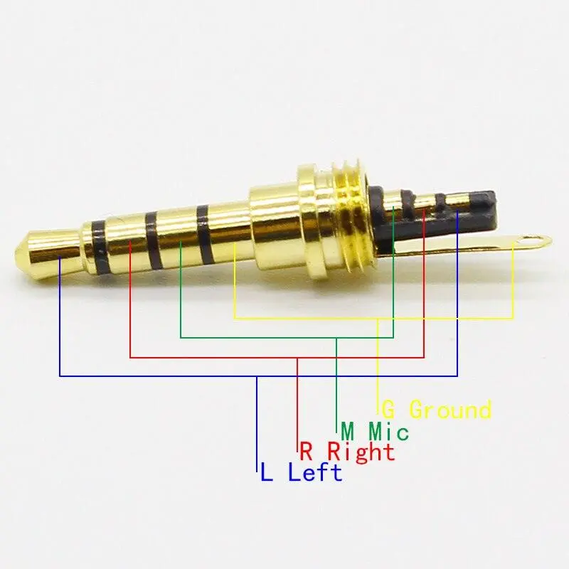 7Pcs Copper Gold Plated 1/8&Quot; 3.5Mm Male Mini Jack Plug Soldering 4 Pole Plug Repair Headphone Cable Solder 2
